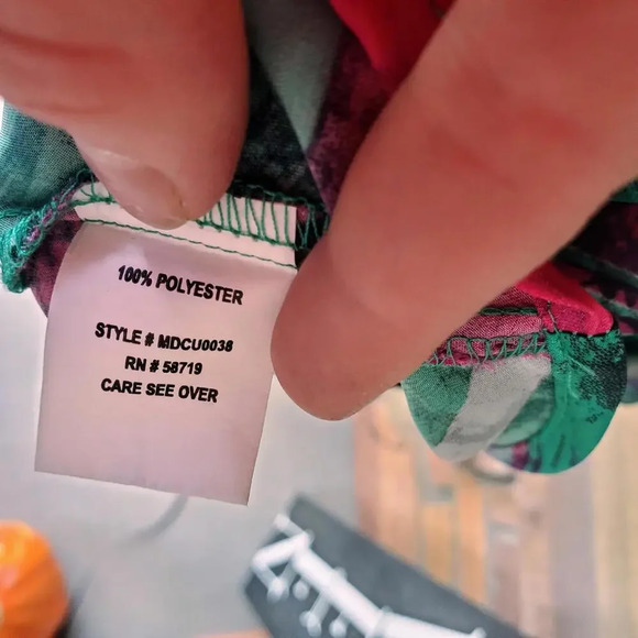 Elementz Abstract Multicolor Sleeveless Silky Draped Collar Blouse Women's Small - Picture 9 of 15